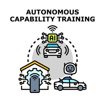 Autonomous capability training system developing future transportation Stock Illustration