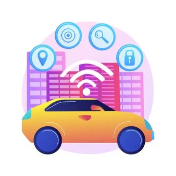 Autonomous car abstract concept vector illustration. イラスト素材