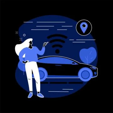 Autonomous car abstract concept vector illustration. Stock Illustration