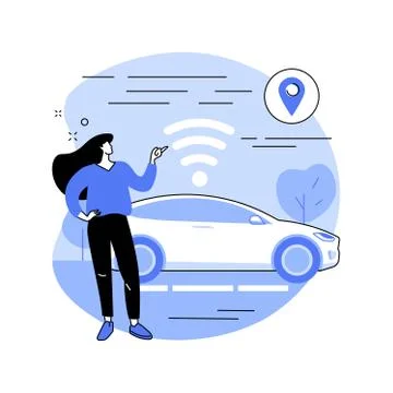 Autonomous car abstract concept vector illustration. イラスト素材