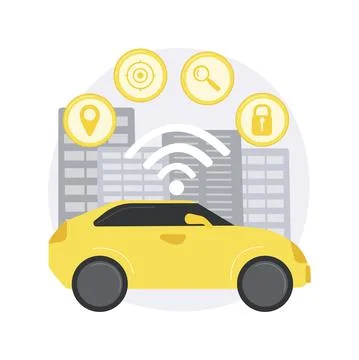 Autonomous car abstract concept vector illustration. Stock Illustration