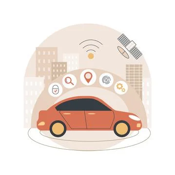 Autonomous car abstract concept vector illustration. イラスト素材