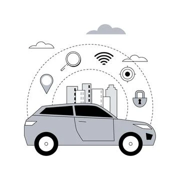 Autonomous car abstract concept vector illustration. Stock Illustration