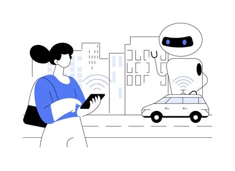 Autonomous car abstract concept vector illustration. Stock Illustration