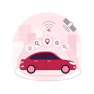 Autonomous car abstract concept vector illustration. Stock Illustration