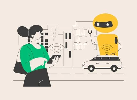 Autonomous car abstract concept vector illustration. Stock Illustration