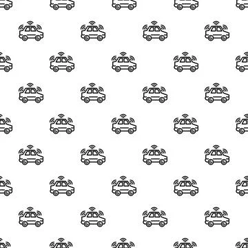 Autonomous car connectivity seamless pattern background design Stock Illustration