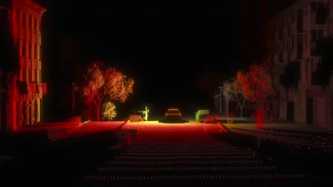 Autonomous car driving training process. AI object detection Stock Footage 149563490