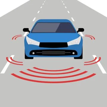Autonomous car icon drive sensor. Digital autonomous vehicle car self driverless Stock Illustration