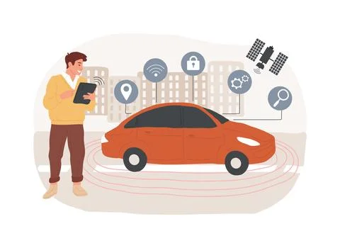 Autonomous car isolated concept vector illustration. イラスト素材