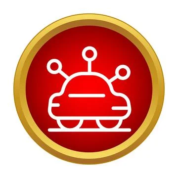 Autonomous car with sensor technology smart vehicle icon Stock Illustration