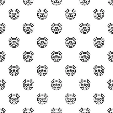 Autonomous car steering wheel seamless pattern background イラスト素材