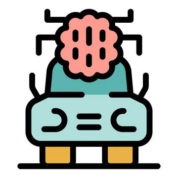 Autonomous car using artificial intelligence processing data Stock Illustration