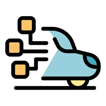 Autonomous car using artificial intelligence driving on road Stock Illustration