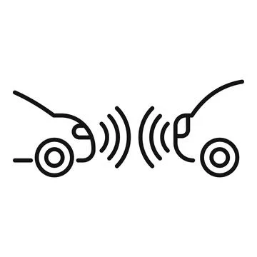 Autonomous car using sensor for self driving with radar system icon Stock Illustration