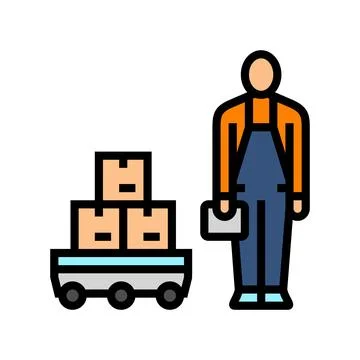 Autonomous cart color icon vector illustration 스톡 일러스트