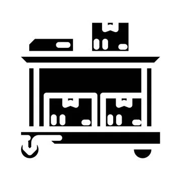 Autonomous cart glyph icon vector illustration Stock Illustration