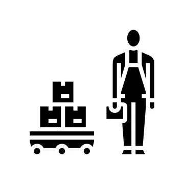 Autonomous cart glyph icon vector illustration イラスト素材