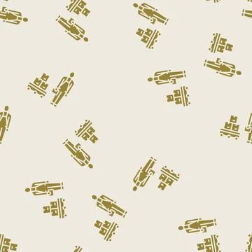 Autonomous cart glyph seamless pattern Stockillustratie