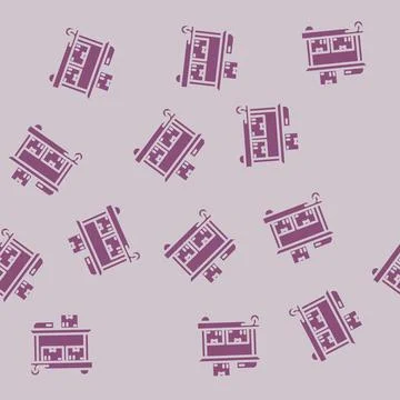 Autonomous cart glyph vector seamless pattern Stock Illustration