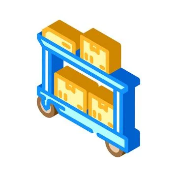 Autonomous cart isometric icon vector illustration Stock Illustration
