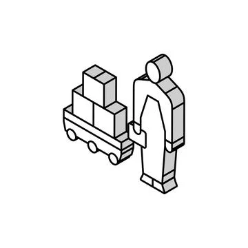 Autonomous cart isometric icon vector illustration イラスト素材