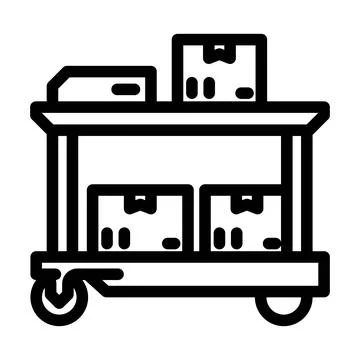 Autonomous cart line icon vector illustration Stock Illustration