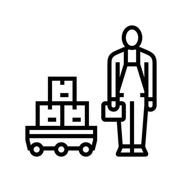 Autonomous cart line icon vector illustration 스톡 일러스트