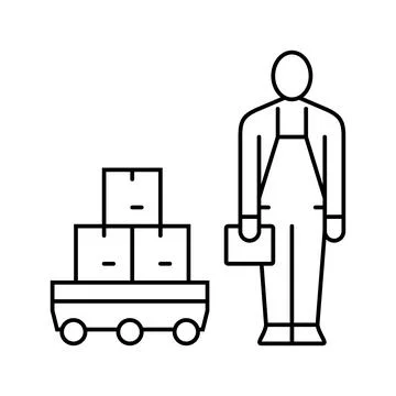 Autonomous cart line icon vector illustration 스톡 일러스트