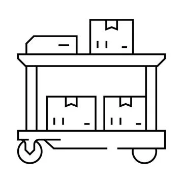 Autonomous cart line icon vector illustration Stock Illustration