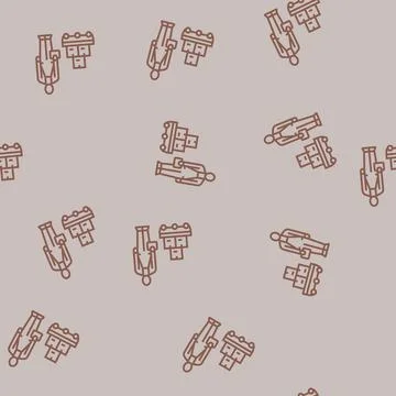 Autonomous cart line seamless pattern Stock Illustration