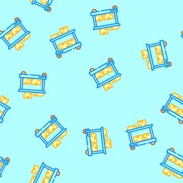 Autonomous cart vector seamless pattern Stock Illustration