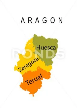 Autonomous community Aragon map vector silhouette: Graphic #207561277