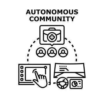 Autonomous community development management system concept Illustrazione stock