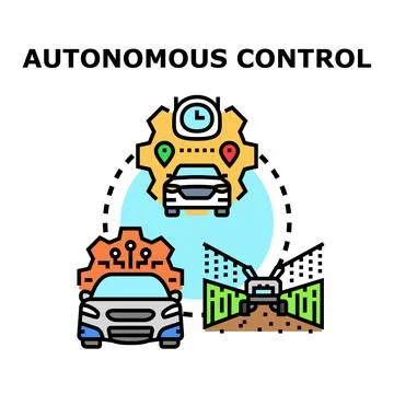 Autonomous control intelligent system innovation technology Stock Illustration