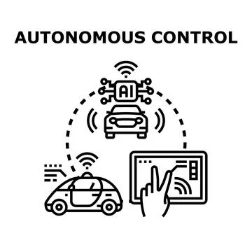 Autonomous control system managing future smart vehicles Stock Illustration