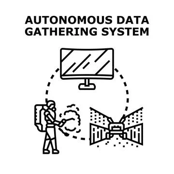 Autonomous data gathering system in smart agriculture concept Stock Illustration