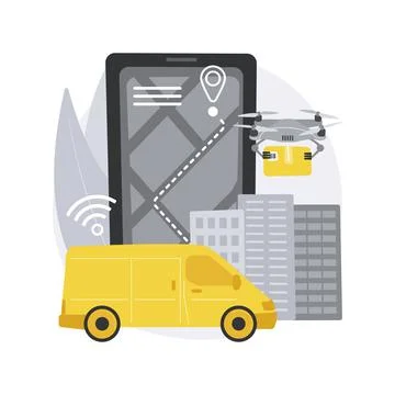 Autonomous delivery abstract concept vector illustration. Illustrazione stock