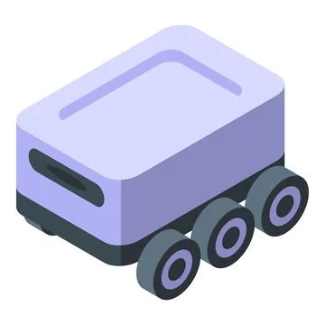 Autonomous delivery robot moving with six wheels 스톡 일러스트