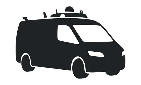 Autonomous delivery van equipped with advanced sensors and radar technology Stock-Illustration