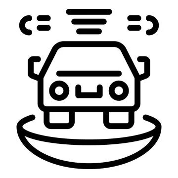 Autonomous driverless car parking using artificial intelligence icon Illustrazione stock