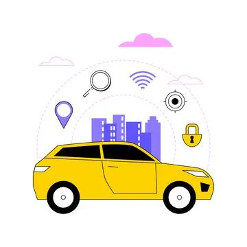 Autonomous driving abstract concept vector illustration. Stock Illustration