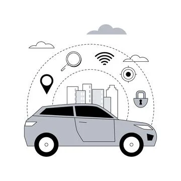 Autonomous driving abstract concept vector illustration. Stock Illustration