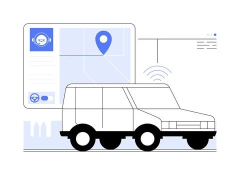 Autonomous driving abstract concept vector illustration. Stock Illustration