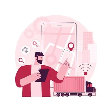 Autonomous driving abstract concept vector illustration. Stock Illustration