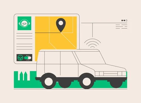 Autonomous driving abstract concept vector illustration. Stock Illustration