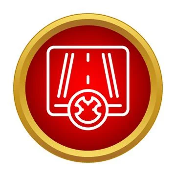 Autonomous driving road marking line icon Stock Illustration