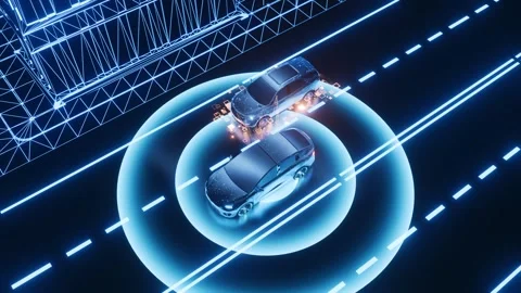 Autonomous driving system, ,A self-driving car Stock Footage 256392348