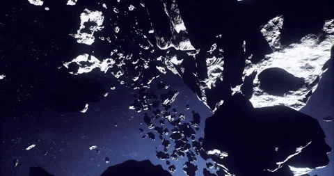 Autonomous drone slices through cosmic debris with precision Stock Footage 333557513