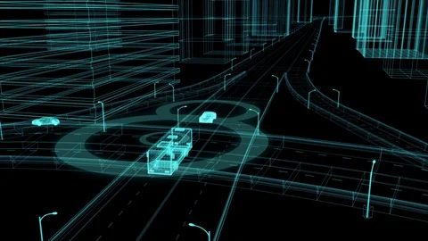 Autonomous electric car independently detects a vehicle Vídeos de archivo 127959628